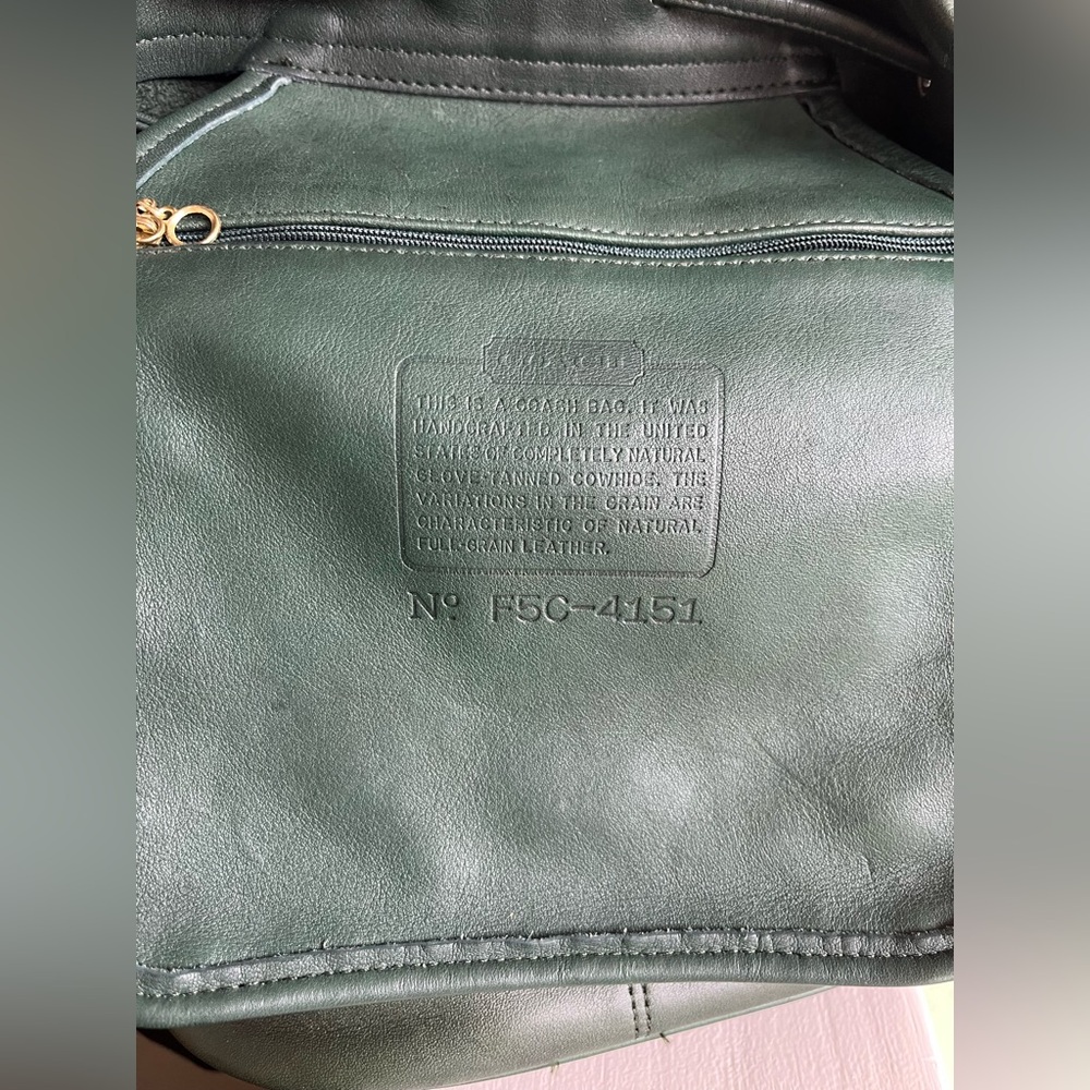 Vintage Bottle Green Coach Thompson Drawstring - Style 4151 - Picture 14 of 15